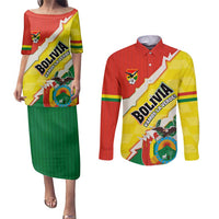 Bolivia Vamos La Verde Couples Matching Puletasi and Long Sleeve Button Shirt with Flag Colors and National Football Crest