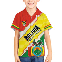 Bolivia Vamos La Verde Family Matching Off Shoulder Maxi Dress and Hawaiian Shirt with Flag Colors and National Football Crest