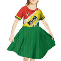 Bolivia Vamos La Verde Kid Short Sleeve Dress with Flag Colors and National Football Crest