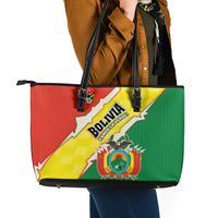 Bolivia Vamos La Verde Leather Tote Bag with Flag Colors and National Football Crest