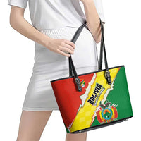 Bolivia Vamos La Verde Leather Tote Bag with Flag Colors and National Football Crest