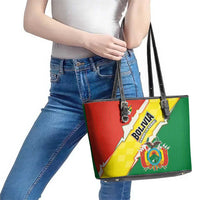 Bolivia Vamos La Verde Leather Tote Bag with Flag Colors and National Football Crest