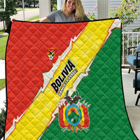 Bolivia Vamos La Verde Quilt with Flag Colors and National Football Crest