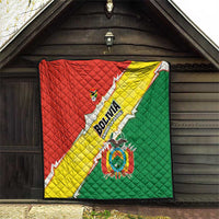 Bolivia Vamos La Verde Quilt with Flag Colors and National Football Crest
