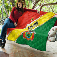 Bolivia Vamos La Verde Quilt with Flag Colors and National Football Crest