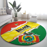Bolivia Vamos La Verde Round Carpet with Flag Colors and National Football Crest