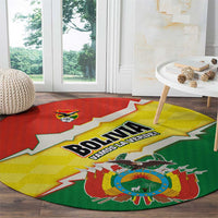 Bolivia Vamos La Verde Round Carpet with Flag Colors and National Football Crest