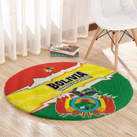 Bolivia Vamos La Verde Round Carpet with Flag Colors and National Football Crest