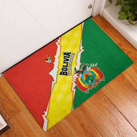 Bolivia Vamos La Verde Rubber Doormat with Flag Colors and National Football Crest