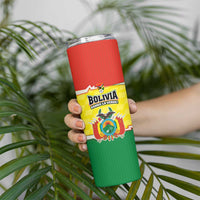 Bolivia Vamos La Verde Skinny Tumbler with Flag Colors and National Football Crest
