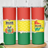 Bolivia Vamos La Verde Skinny Tumbler with Flag Colors and National Football Crest