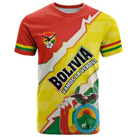 Bolivia Vamos La Verde T Shirt with Flag Colors and National Football Crest