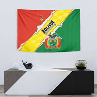 Bolivia Vamos La Verde Tapestry with Flag Colors and National Football Crest