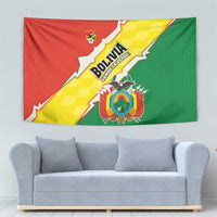 Bolivia Vamos La Verde Tapestry with Flag Colors and National Football Crest