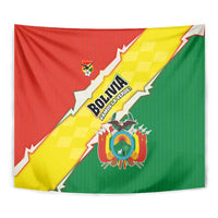 Bolivia Vamos La Verde Tapestry with Flag Colors and National Football Crest