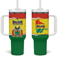 Bolivia Vamos La Verde Tumbler With Handle with Flag Colors and National Football Crest