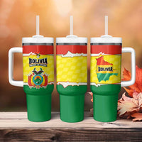Bolivia Vamos La Verde Tumbler With Handle with Flag Colors and National Football Crest