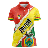 Bolivia Vamos La Verde Women Polo Shirt with Flag Colors and National Football Crest