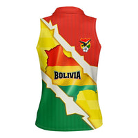 Bolivia Vamos La Verde Women Sleeveless Polo Shirt with Flag Colors and National Football Crest