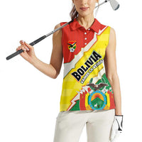 Bolivia Vamos La Verde Women Sleeveless Polo Shirt with Flag Colors and National Football Crest