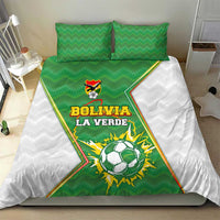 Bolivia La Verde Soccer Bedding Set with Number and Flaming Ball Graphic