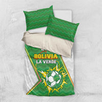 Bolivia La Verde Soccer Bedding Set with Number and Flaming Ball Graphic