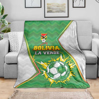 Bolivia La Verde Soccer Blanket with Number and Flaming Ball Graphic