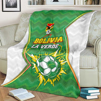 Bolivia La Verde Soccer Blanket with Number and Flaming Ball Graphic