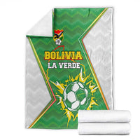 Bolivia La Verde Soccer Blanket with Number and Flaming Ball Graphic