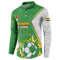 Personalized Bolivia La Verde Soccer Button Sweatshirt with Number and Flaming Ball Graphic