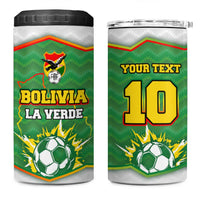 Bolivia La Verde Soccer 4 in 1 Can Cooler Tumbler with Number and Flaming Ball Graphic TS04