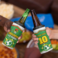 Bolivia La Verde Soccer 4 in 1 Can Cooler Tumbler with Number and Flaming Ball Graphic TS04