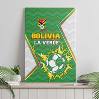 Bolivia La Verde Soccer Canvas Wall Art with Number and Flaming Ball Graphic