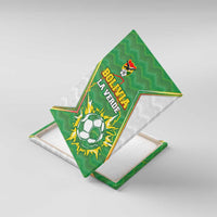 Bolivia La Verde Soccer Canvas Wall Art with Number and Flaming Ball Graphic