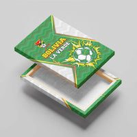 Bolivia La Verde Soccer Canvas Wall Art with Number and Flaming Ball Graphic