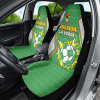 Bolivia La Verde Soccer Car Seat Cover with Number and Flaming Ball Graphic