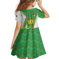 Personalized Bolivia La Verde Soccer Family Matching Off Shoulder Short Dress and Hawaiian Shirt with Number and Flaming Ball Graphic TS04