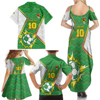 Personalized Bolivia La Verde Soccer Family Matching Summer Maxi Dress and Hawaiian Shirt with Number and Flaming Ball Graphic TS04