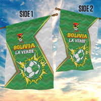 Bolivia La Verde Soccer Garden Flag with Number and Flaming Ball Graphic