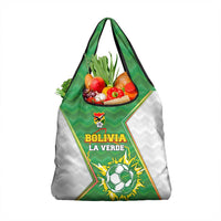Bolivia La Verde Soccer Grocery Bag with Number and Flaming Ball Graphic