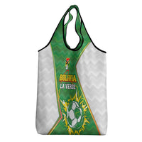 Bolivia La Verde Soccer Grocery Bag with Number and Flaming Ball Graphic