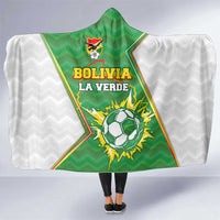 Bolivia La Verde Soccer Hooded Blanket with Number and Flaming Ball Graphic