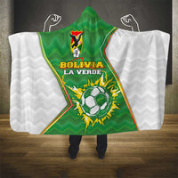 Bolivia La Verde Soccer Hooded Blanket with Number and Flaming Ball Graphic