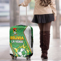 Bolivia La Verde Soccer Luggage Cover with Number and Flaming Ball Graphic