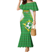 Personalized Bolivia La Verde Soccer Mermaid Dress with Number and Flaming Ball Graphic