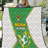 Bolivia La Verde Soccer Quilt with Number and Flaming Ball Graphic
