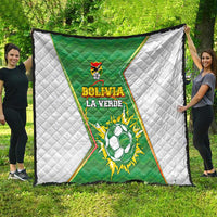 Bolivia La Verde Soccer Quilt with Number and Flaming Ball Graphic