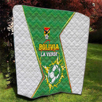 Bolivia La Verde Soccer Quilt with Number and Flaming Ball Graphic