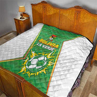 Bolivia La Verde Soccer Quilt with Number and Flaming Ball Graphic