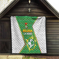 Bolivia La Verde Soccer Quilt with Number and Flaming Ball Graphic
